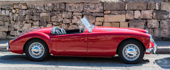A red convertible