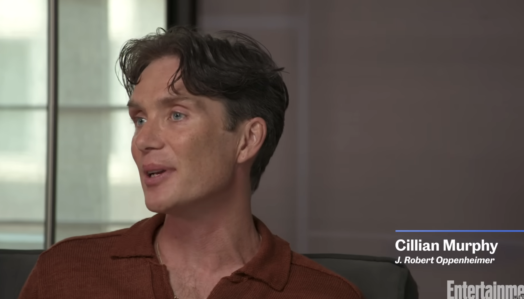 A closeup of Cillian in the interview with Entertainment Weekly