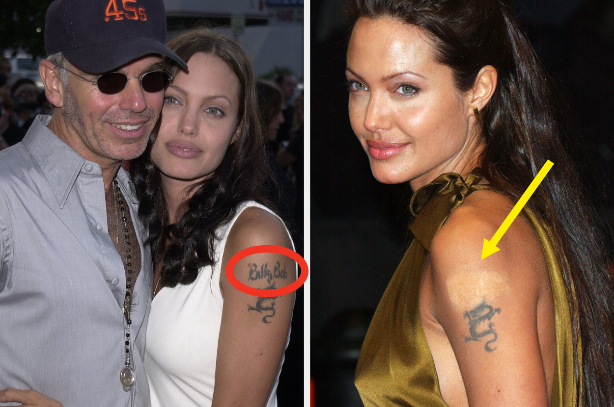 Closeup of Angelina Jolie&#x27;s tattoo