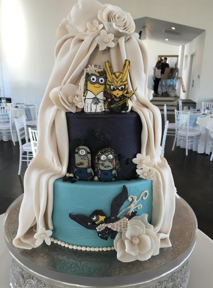 An elaborate wedding cake