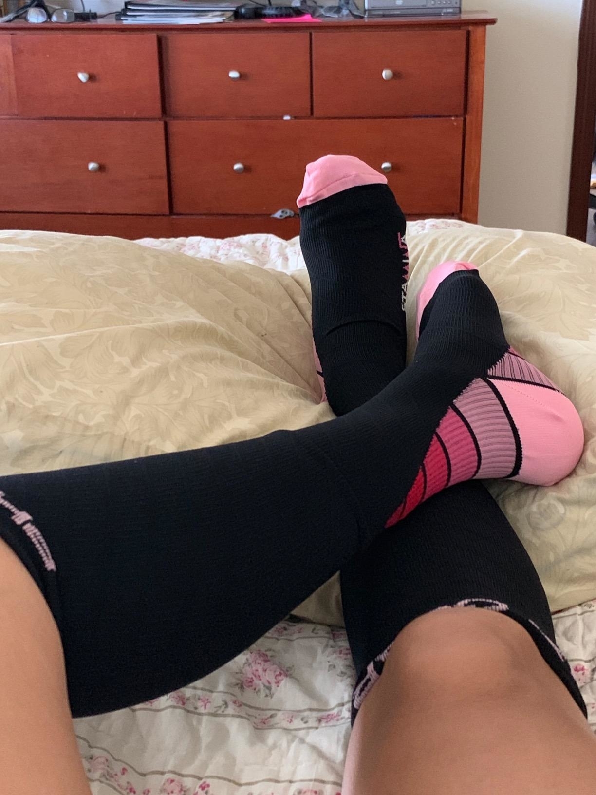 reviewer image of the compression socks