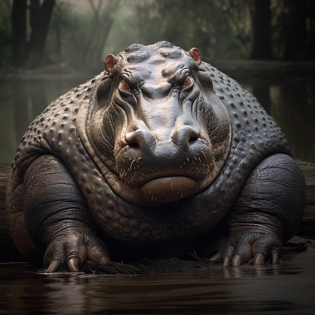 A fat croc with the body of a rhino