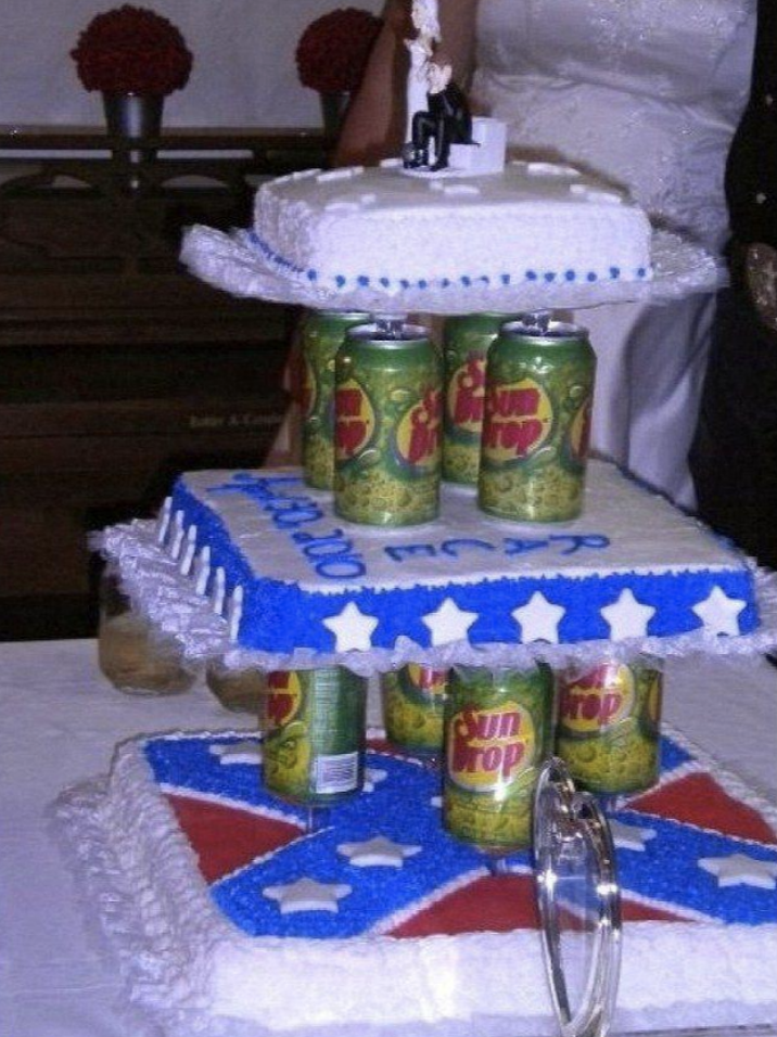 A Confederate flag wedding cake