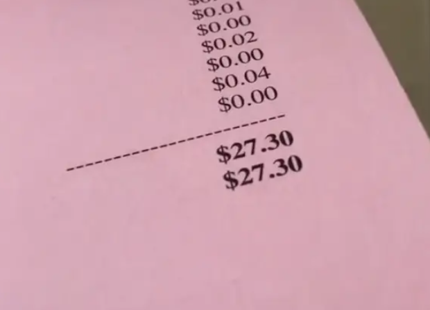 A receipt for $27.30
