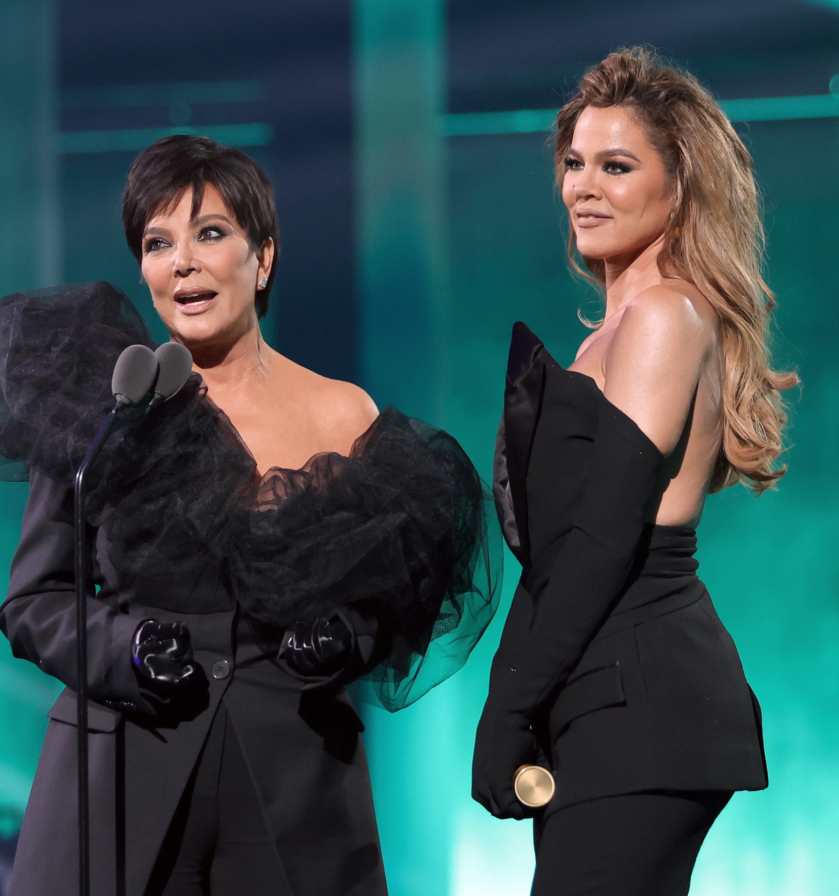 Closeup of Kris Jenner and Khloé Kardashian