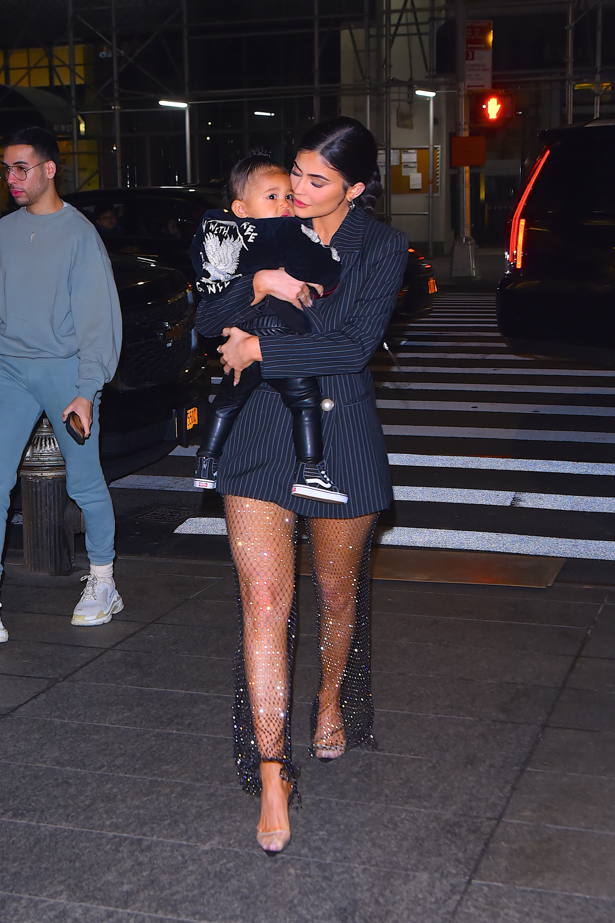 Close-up of Kylie holding Stormi