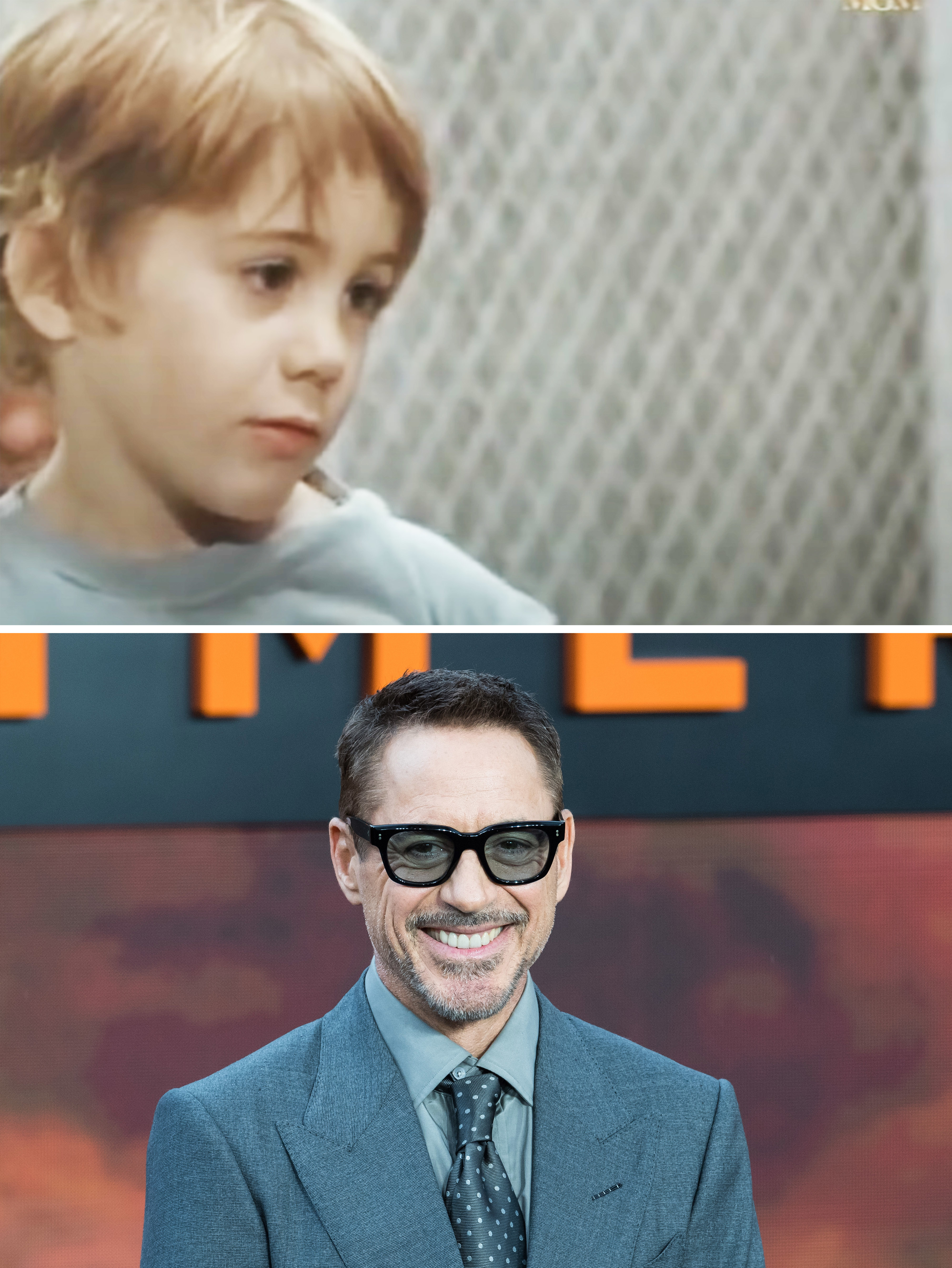 As a child in a scene from the movie and in a close-up at a media event