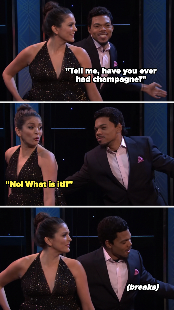 man asks if a woman has ever had champagne and she doesn&#x27;t even know what it is