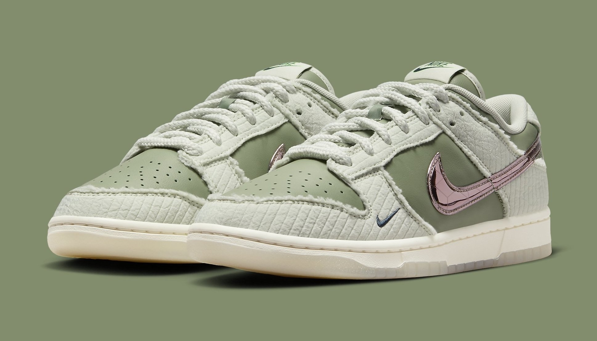 Embroidered Swooshes In Mean Green Highlight This Nike Waffle