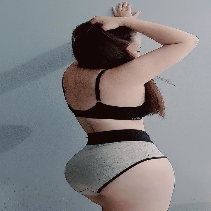 Image of reviewer wearing gray underwear