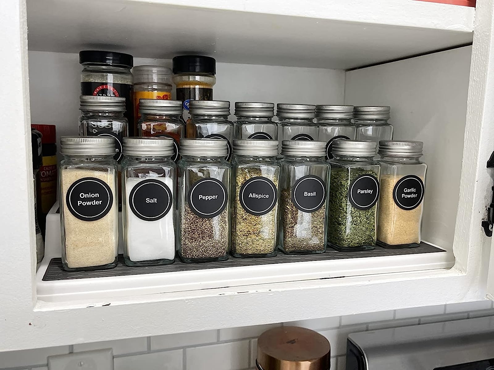 Talented Kitchen 2 Pack Spice Rack Organizer With 24 Glass Spice Jars  Seasoning Containers 4 Oz, Spice Labels & 3-tier Rack For Cabinets : Target