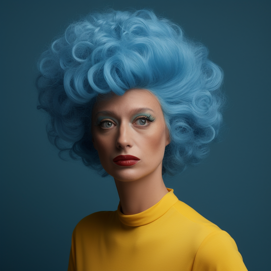 Marge as a real person with blue hair