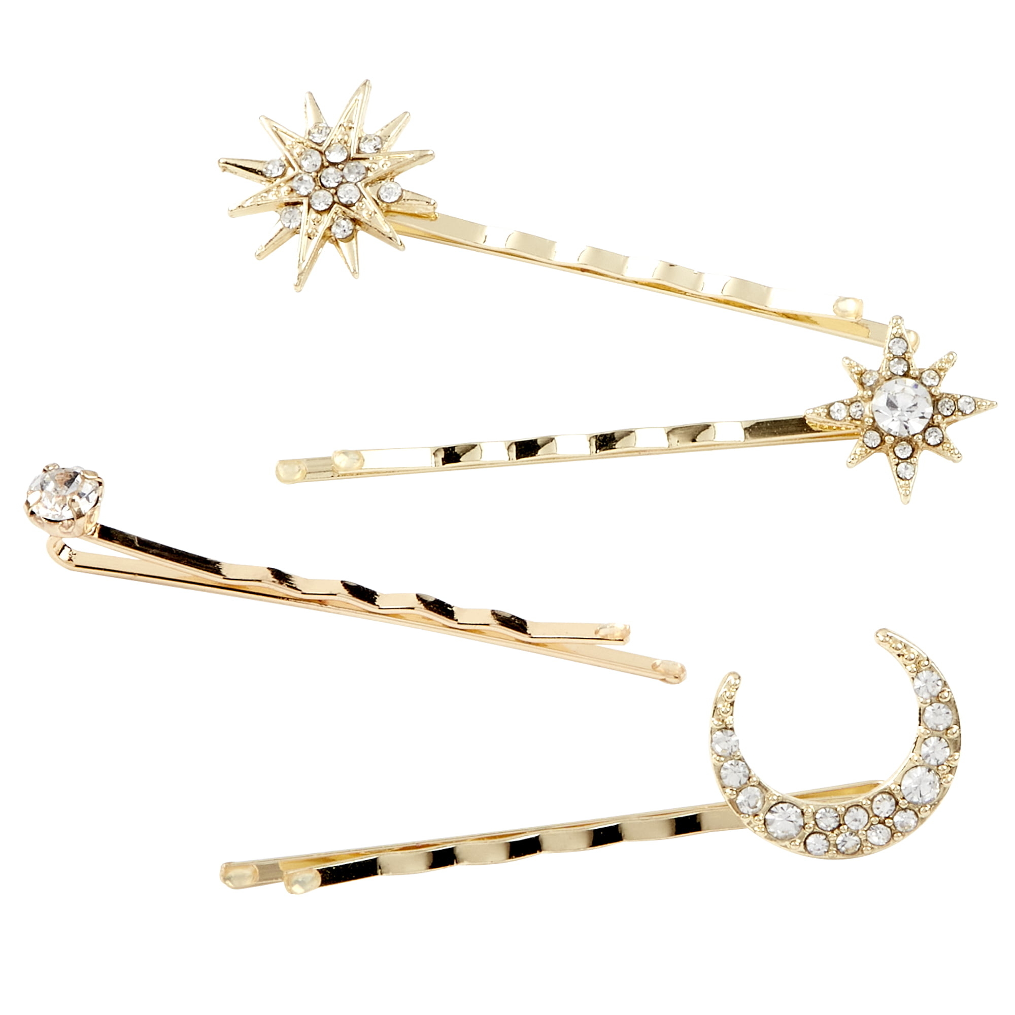 A pack of golden hairpins with celestial designs