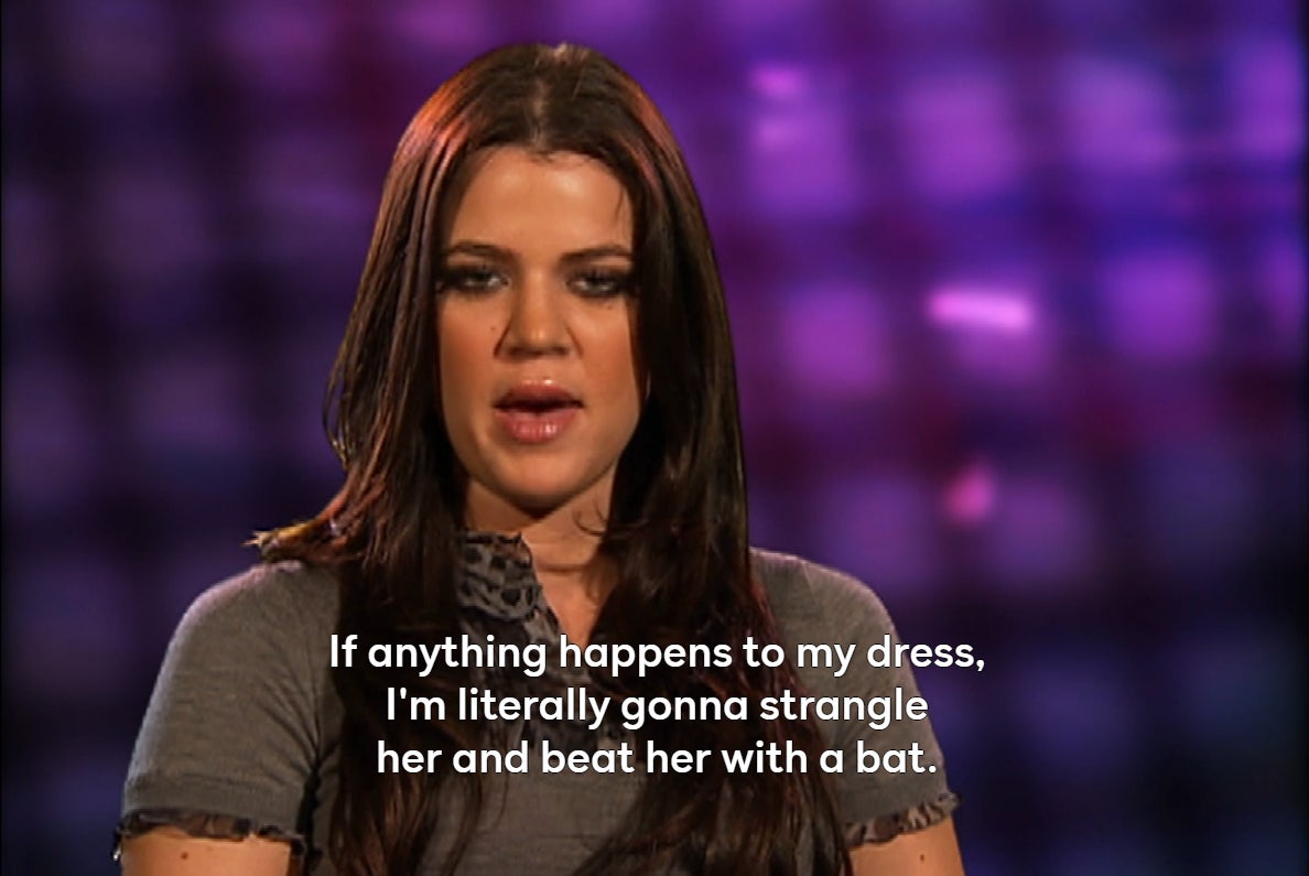 Khloé Kardashian threatening to strange and beat her sister for wearing her dress