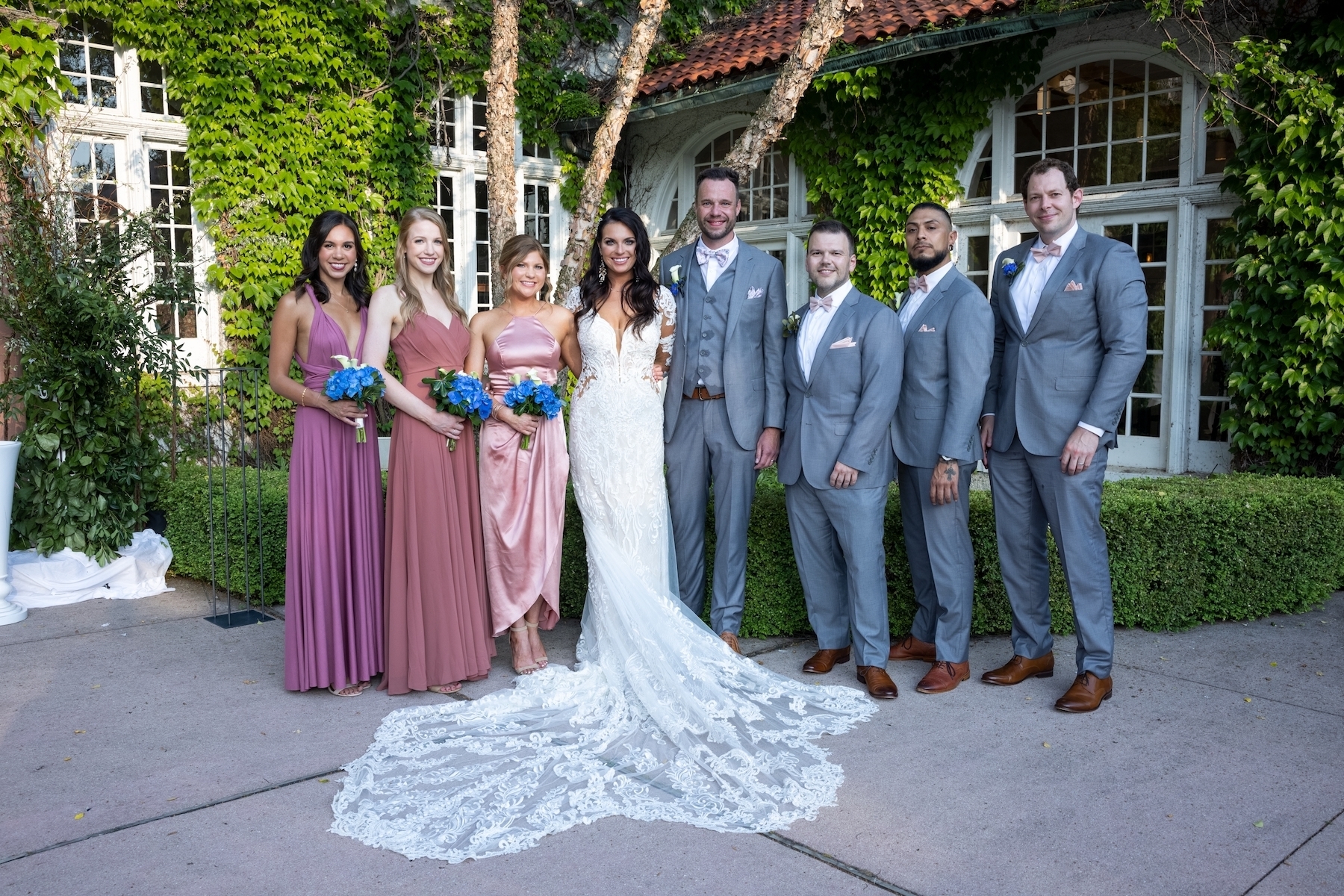 Danielle and Nick and their bridal party