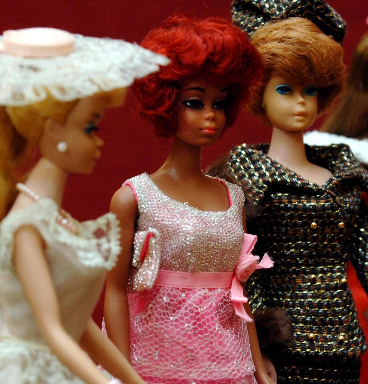 Barbie doll models from the 1960&#x27;s, including an example of black Barbie, one of which was issued with every new set