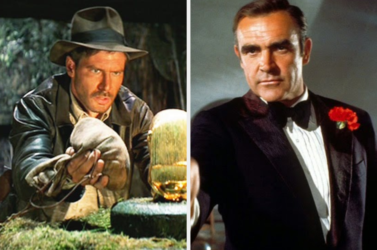 Side-by-side of Indiana Jones and James Bond