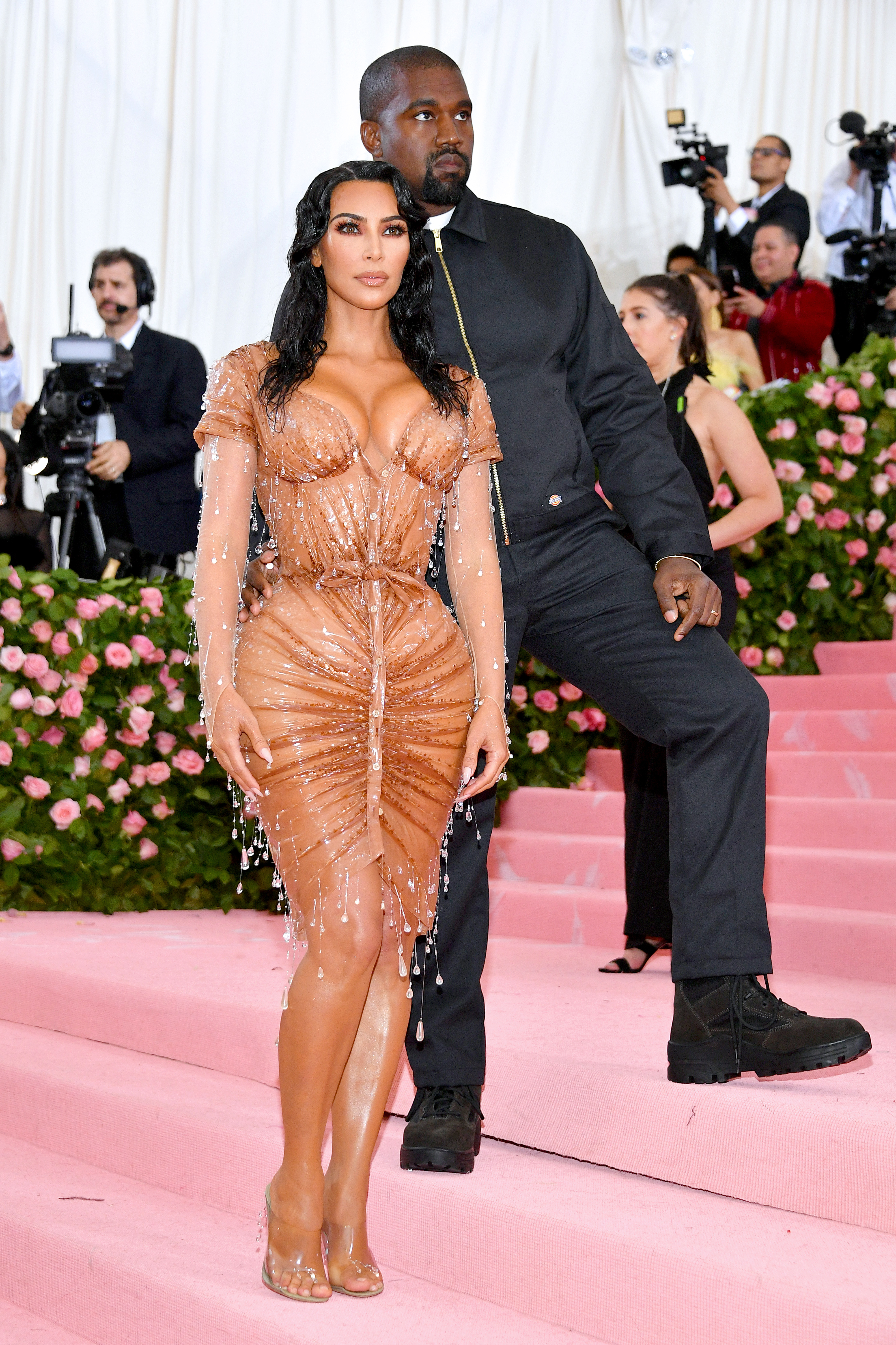 Ye and Kim at a media event