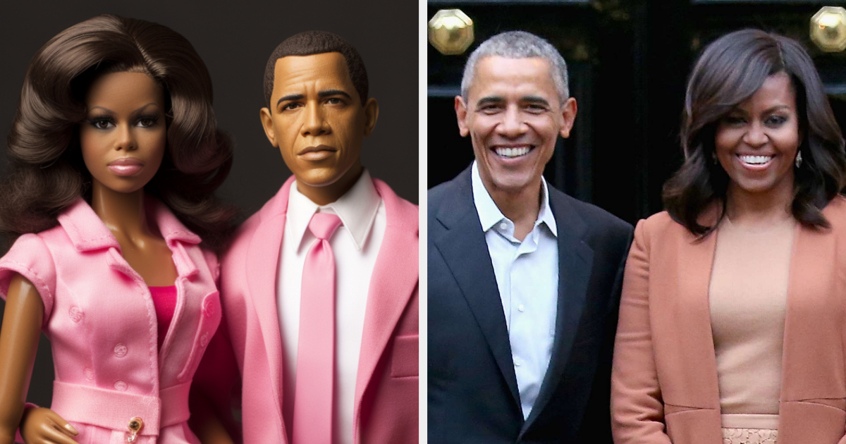 Michelle and Barack Obama dolls vs. real-life