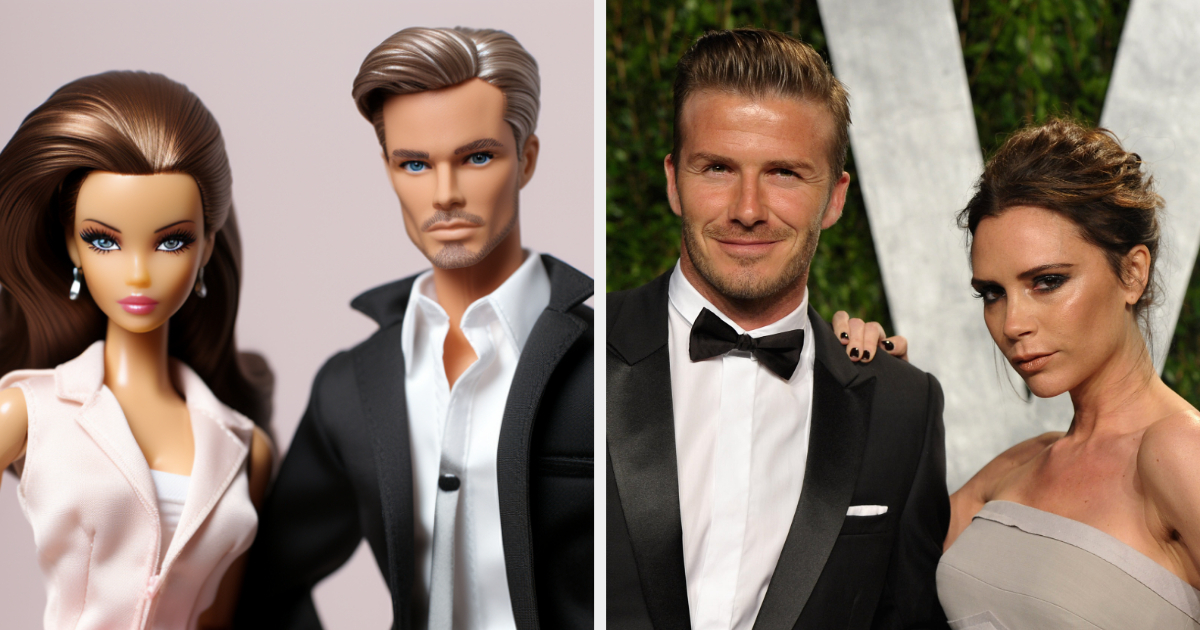 David and Victoria Beckham dolls vs. real-life