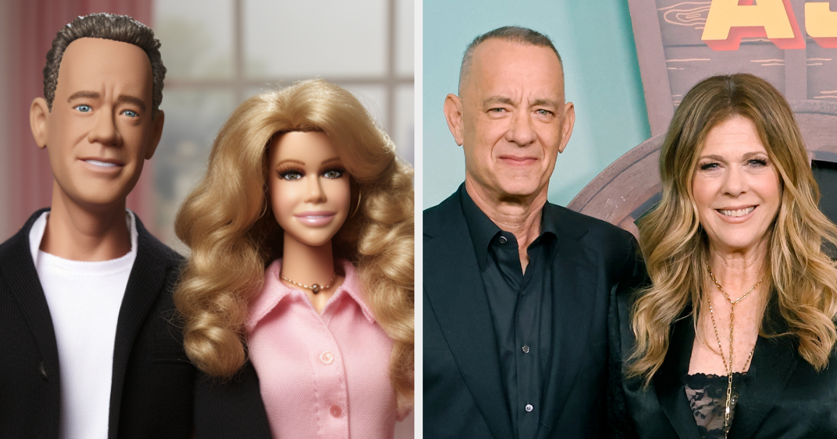 Tom Hanks and Rita Wilson dolls vs. real-life