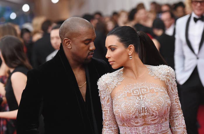 Ye and Kim at a media event