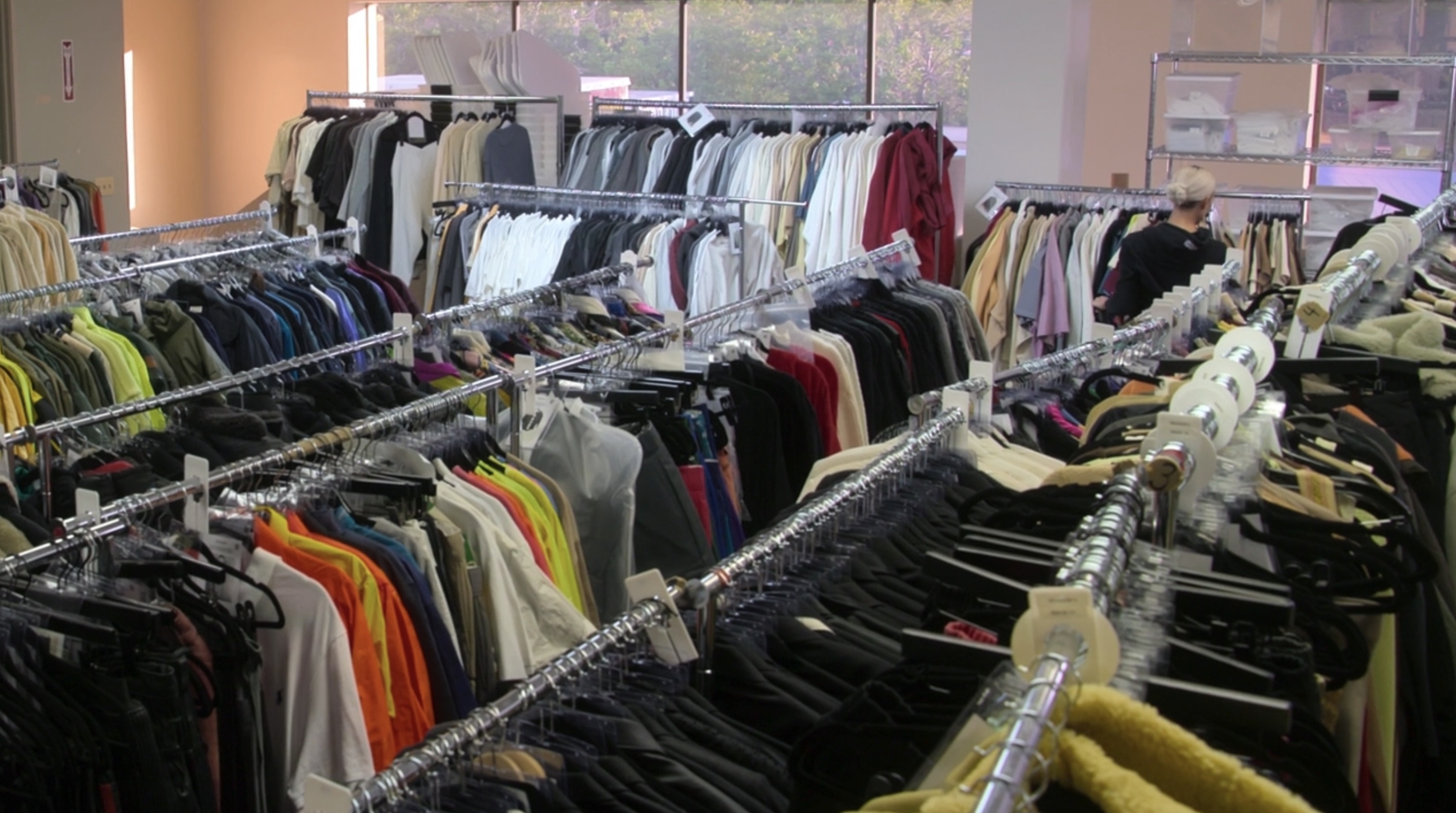 The racks of clothing