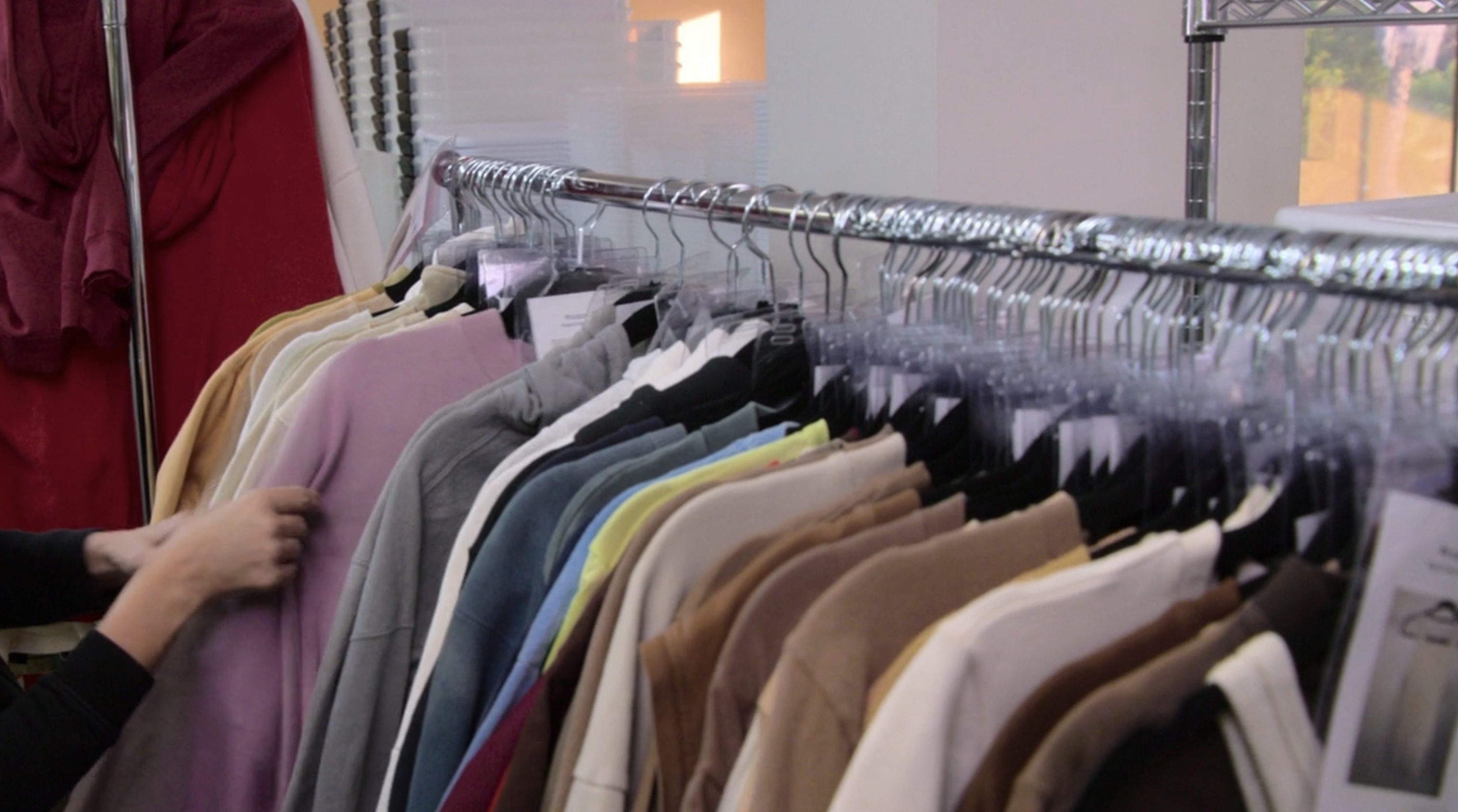 A rack of clothing