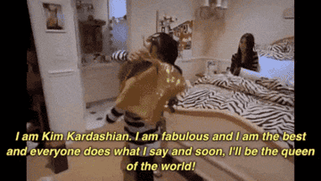Kylie Jenner imitating Kim Kardashian