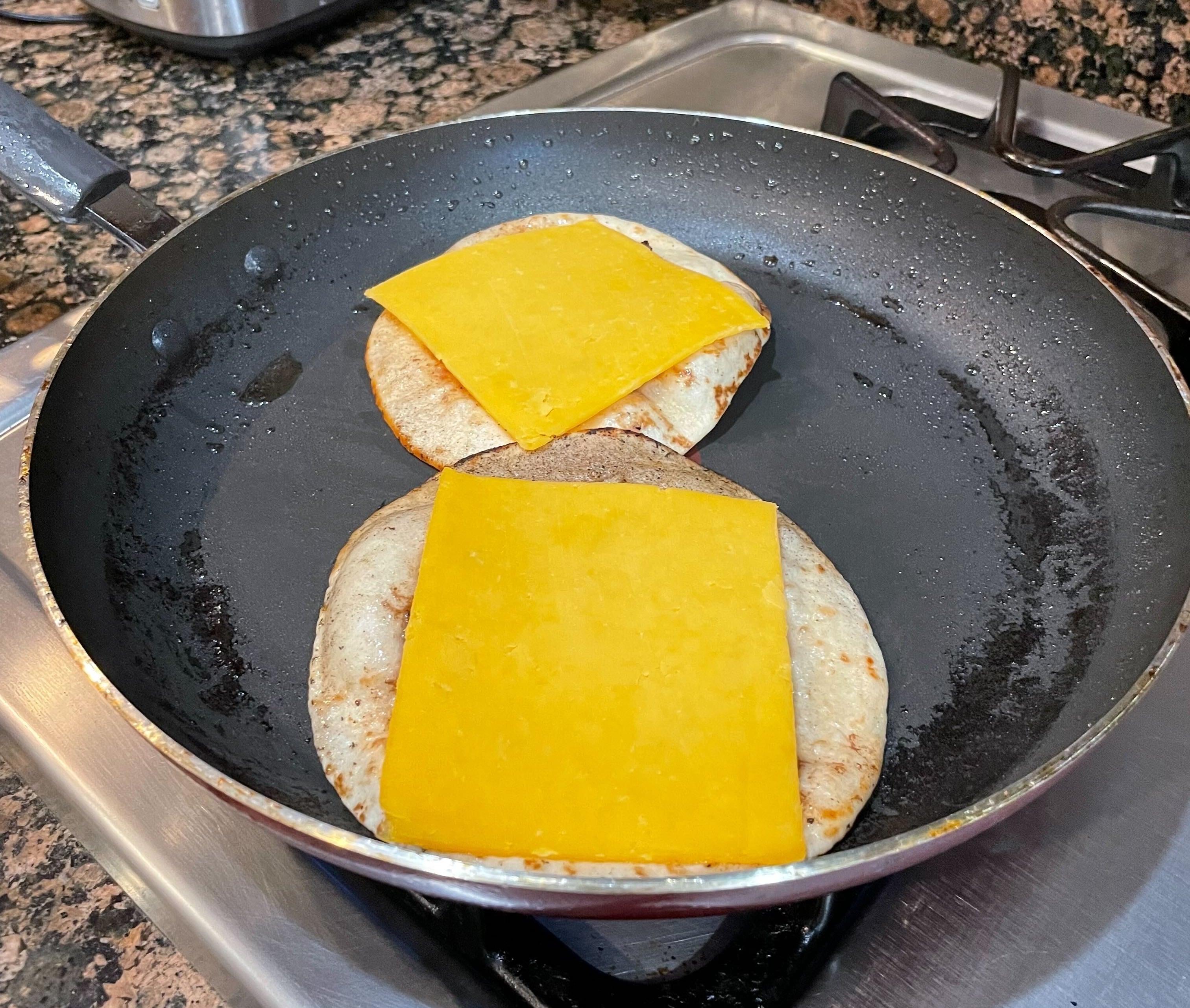 Cheese on tortillas