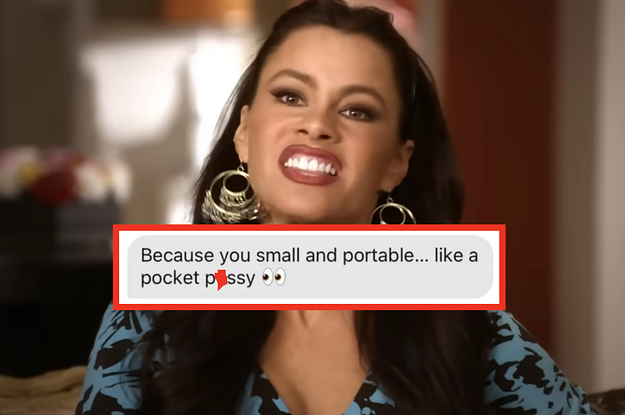 angry sofia vergara with a nasty dating app message over her