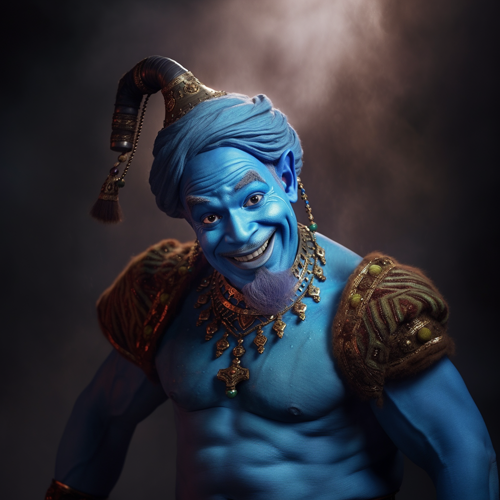 Genie as a blue human