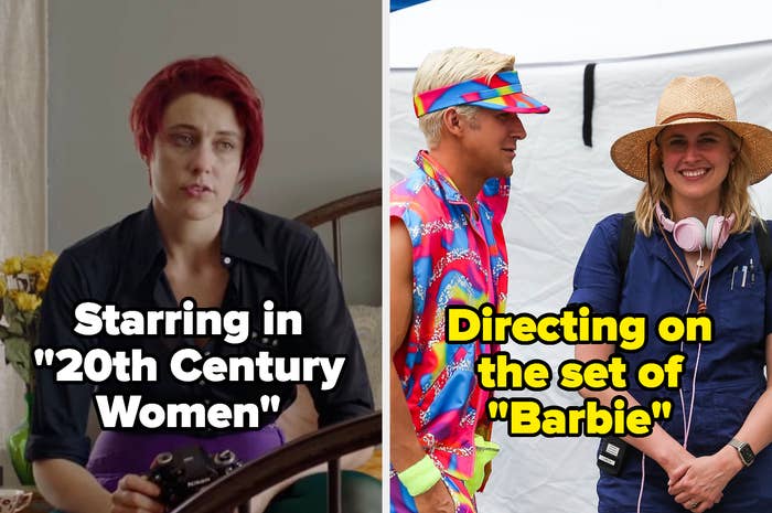 greta starring in 20th century women and then behind the scenes directing barbie