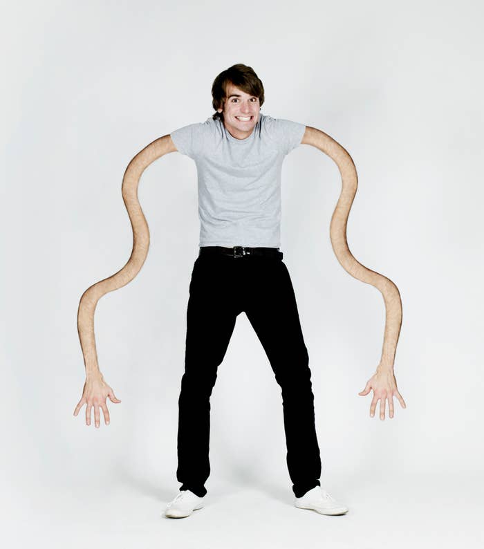 A man with really long floppy arms