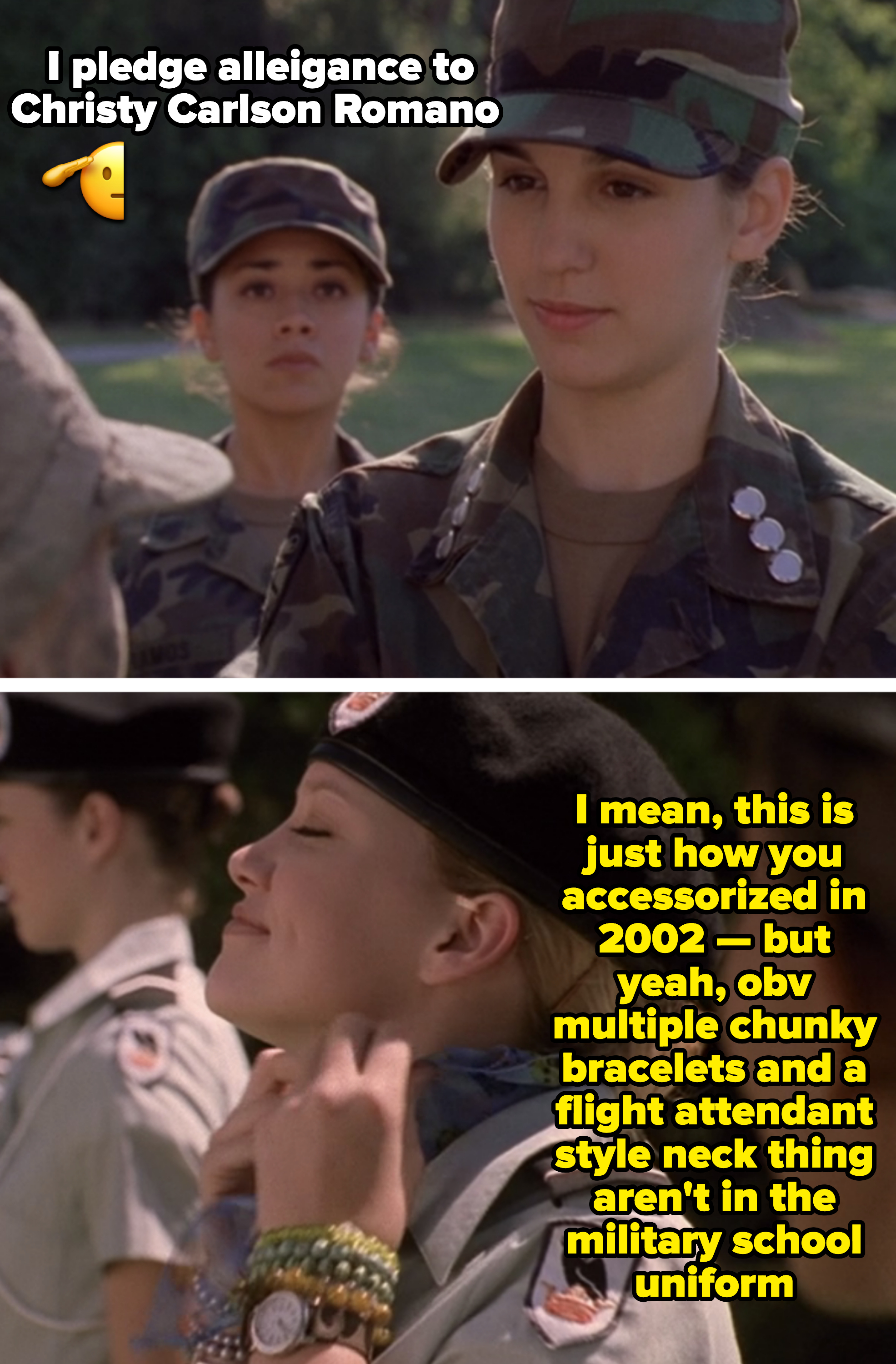 cadet kelly accessorizing her uniform