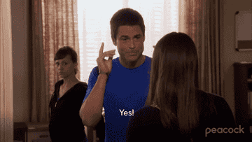 Chris Traeger saying &quot;yes&quot; with excitement