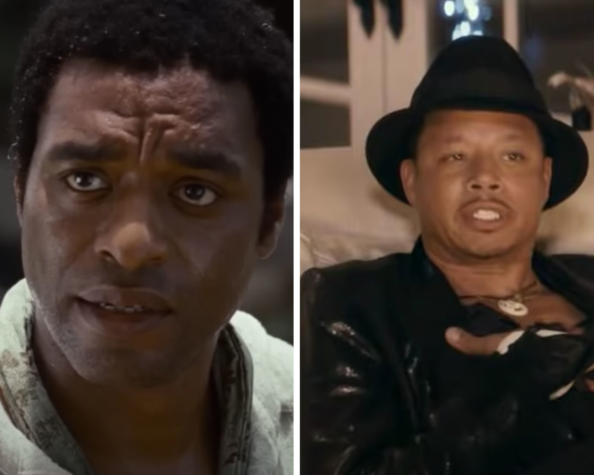 Chiwetel Ejiofor as Solomon Northup / Platt in 12 Years a Slave and Terrence Howard as Quentin &quot;Q&quot; Spivey in The Best Man Holiday