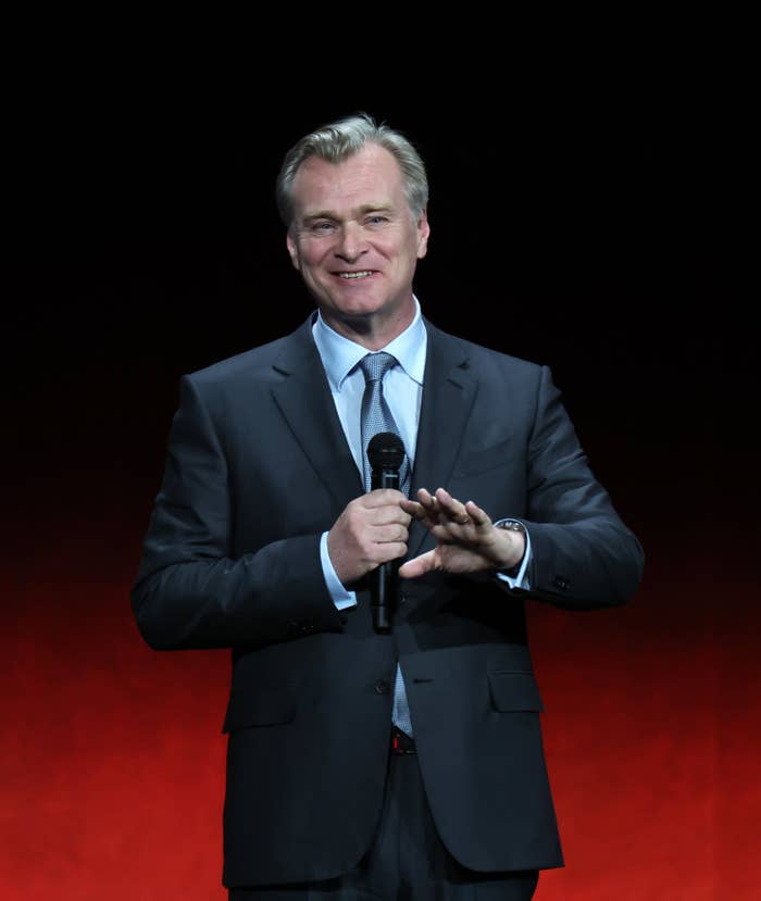Christopher Nolan speaking at an event