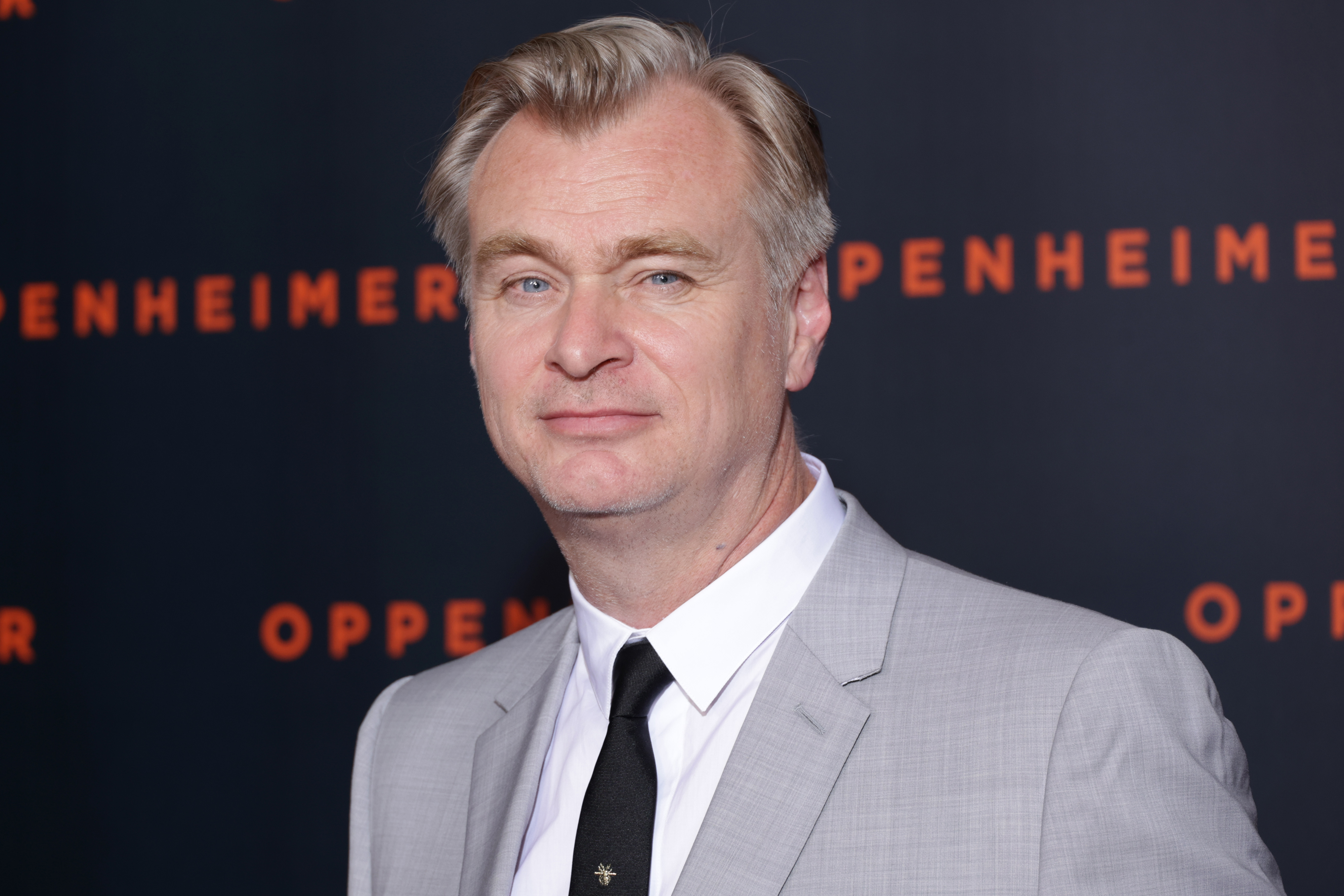 A closeup of Christopher Nolan