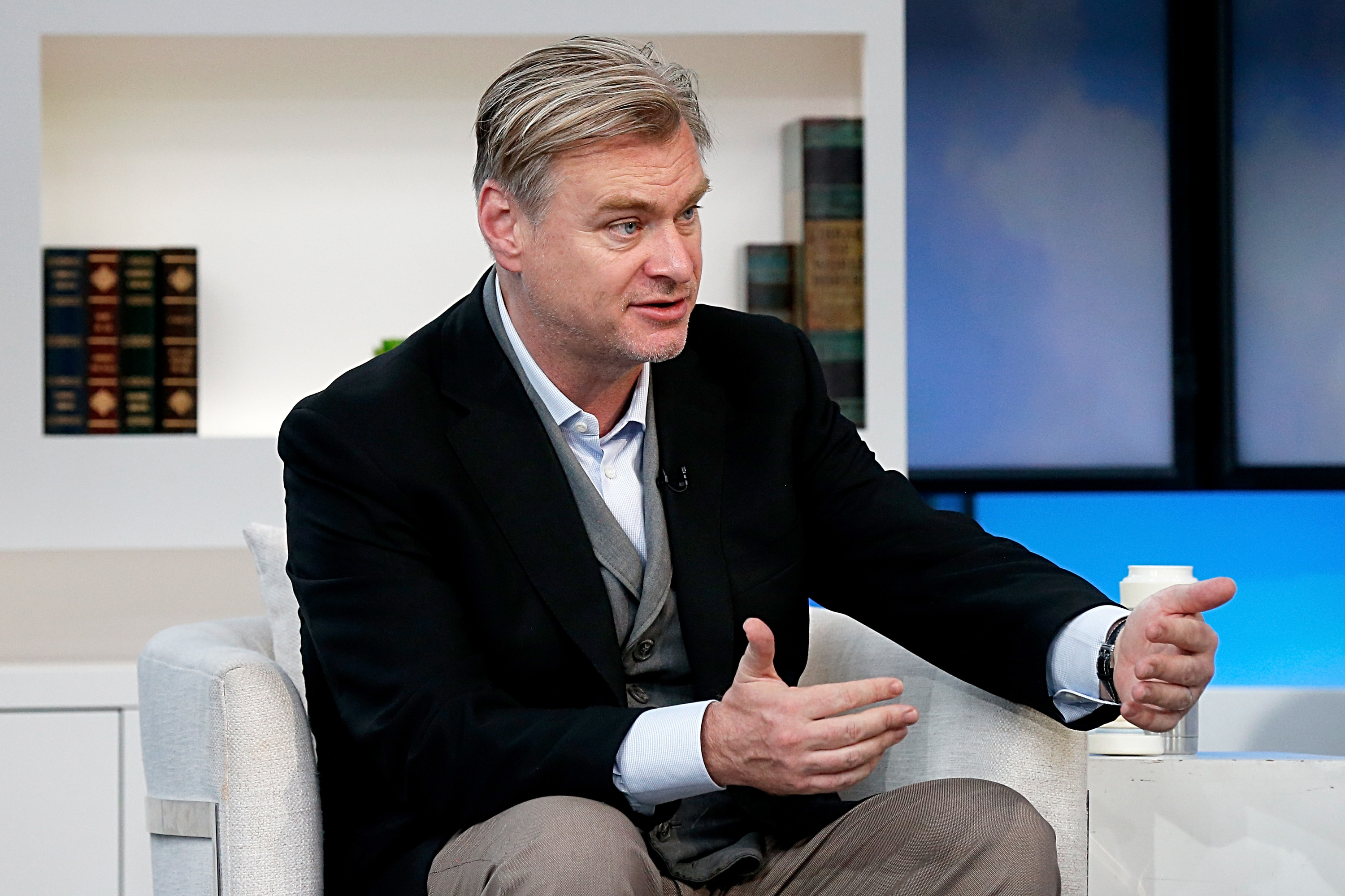 Christopher Nolan speaks during an interview