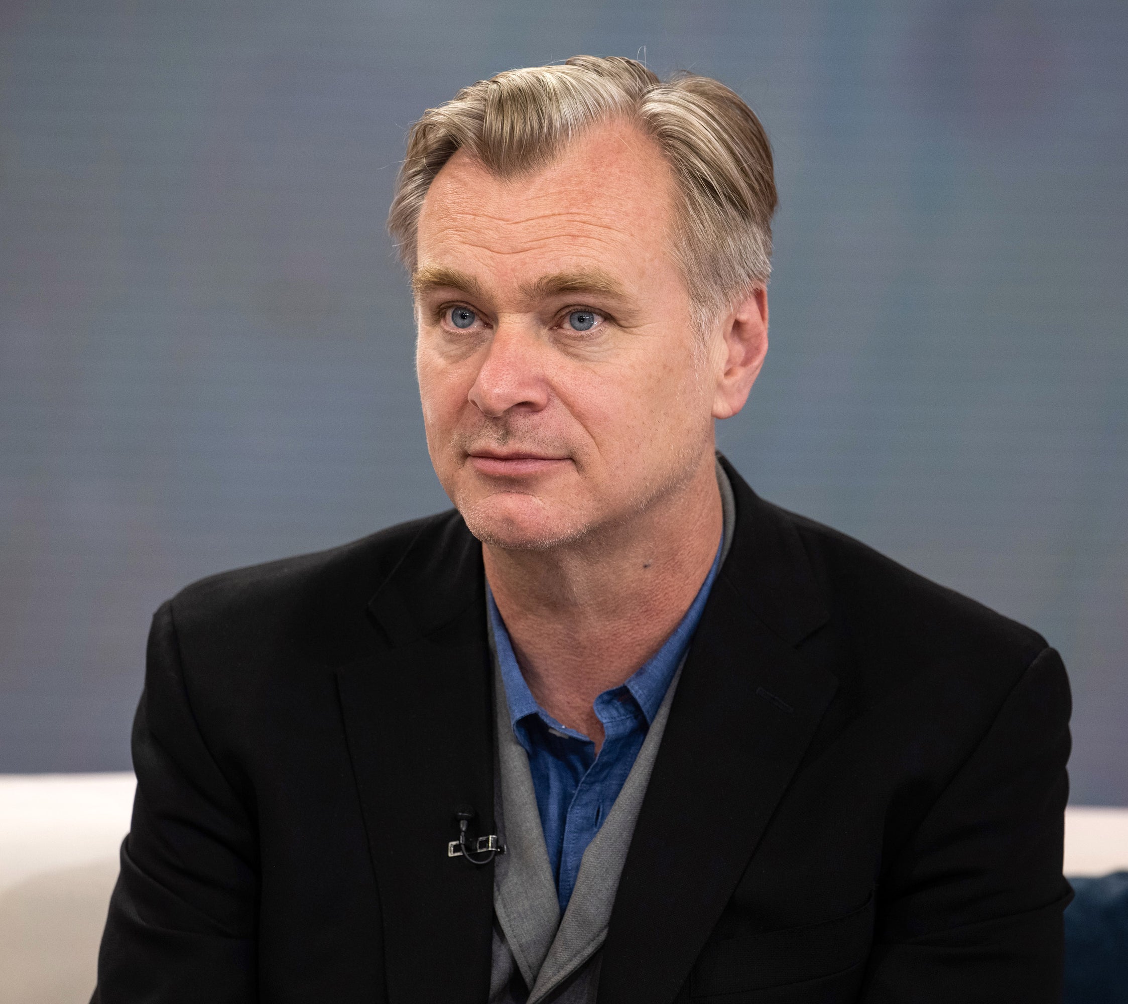 A closeup of Christopher Nolan