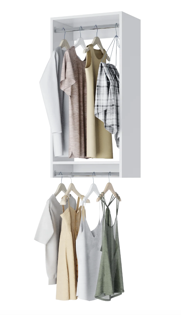 clothes hanging inside a closet
