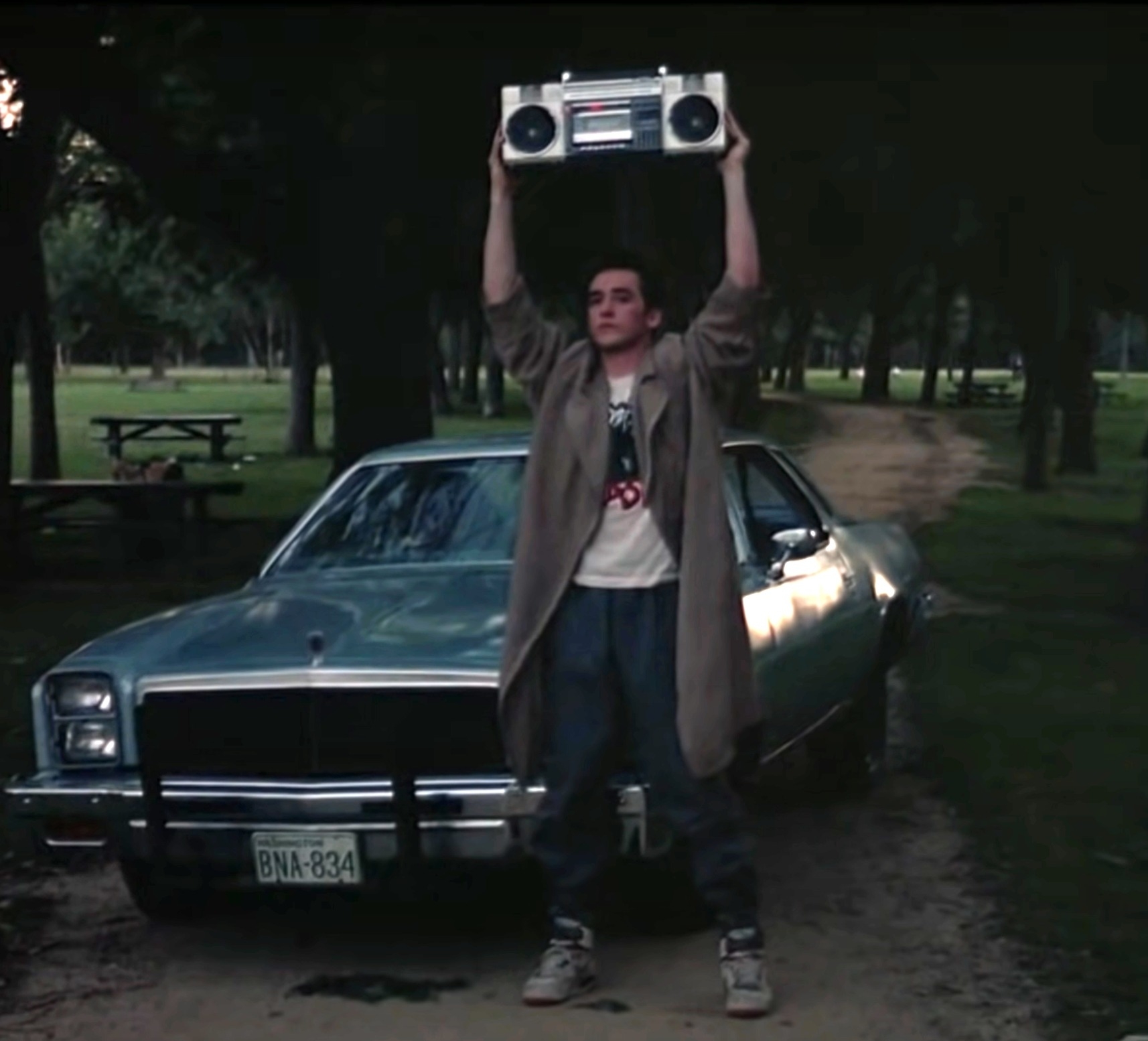 John in Say Anything holding up a boom box