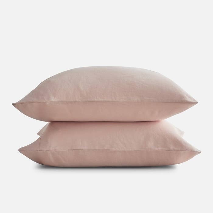 light pink linen pillowcases