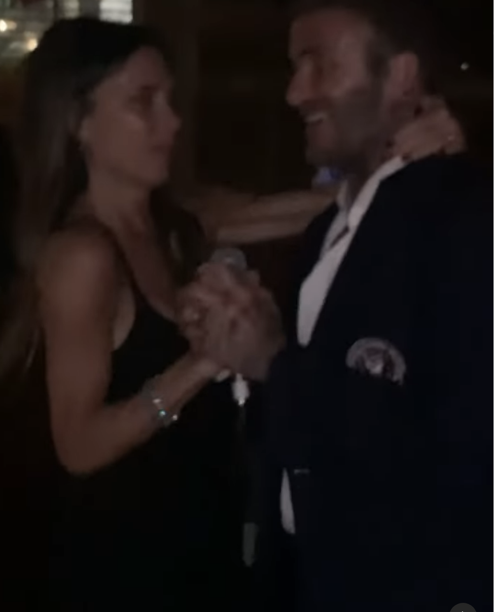 Screenshot of Victoria and David dancing