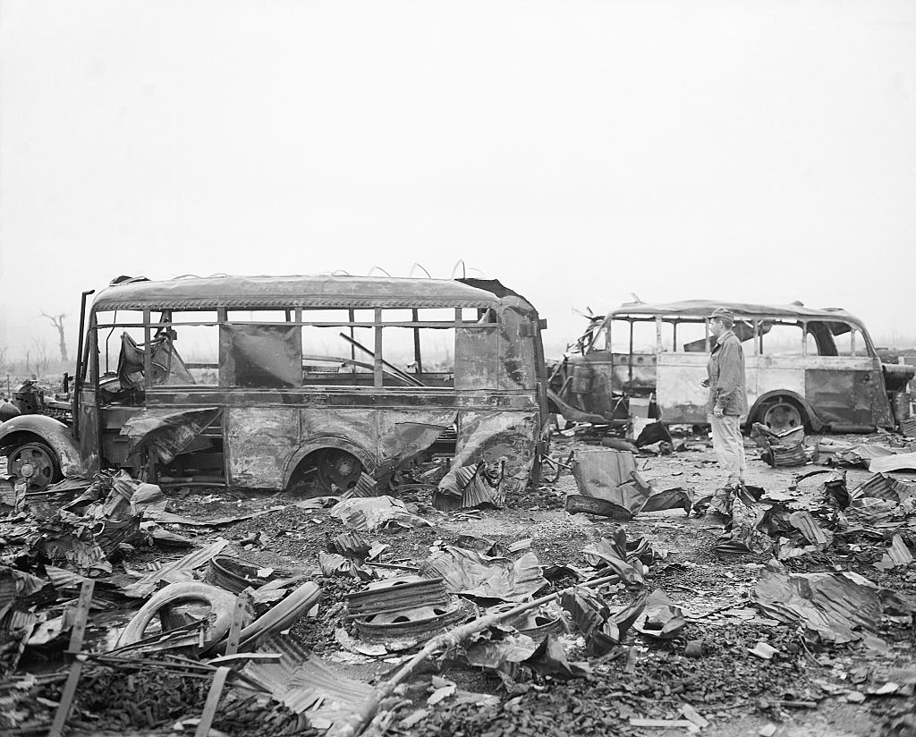 Wreckage from the bomb