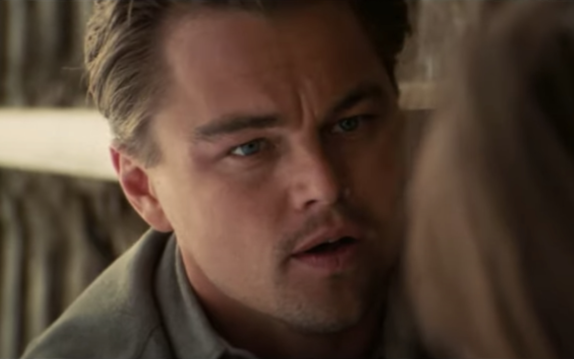 A close-up of Leonardo in the movie