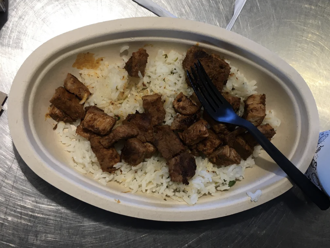 White rice and meat