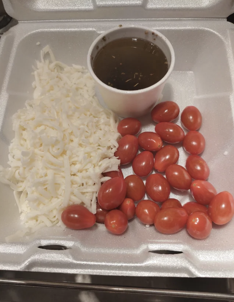 shredded cheese and tomatoes