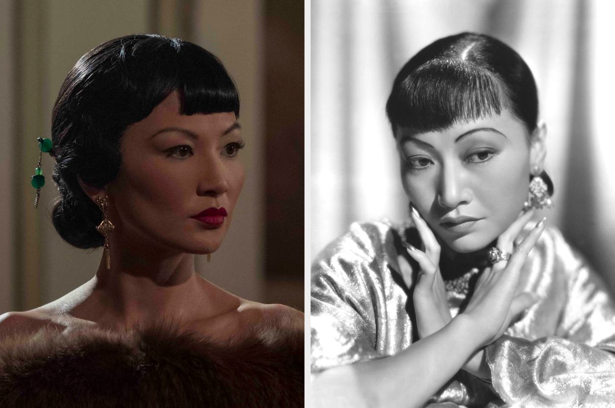 Side-by-side of Michelle Krusiec and Anna May Wong